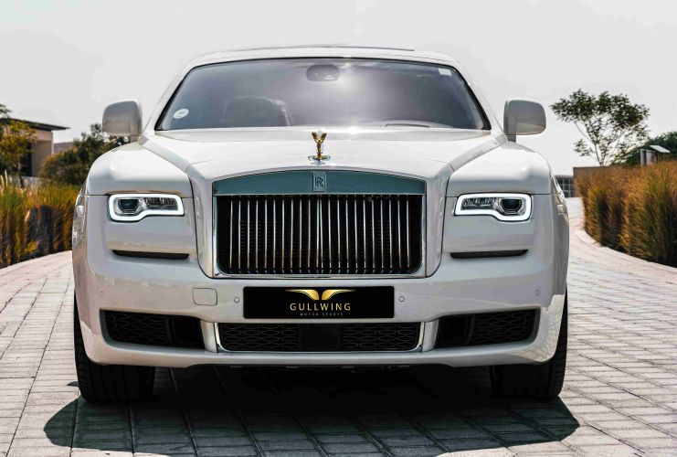 A pristine white Rolls-Royce